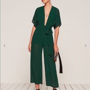 Reformation Emerald Green Swiss Jumpsuit Women’s Size 2